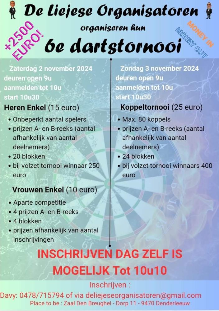 6e Dartstornooi