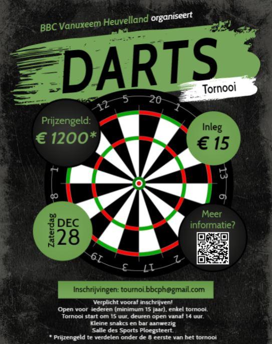 BBC Vanuxeem Ploegsteert Heuvelland Darts tornooi