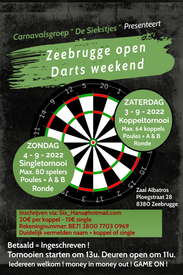 Zeebrugge open Darts weekend
