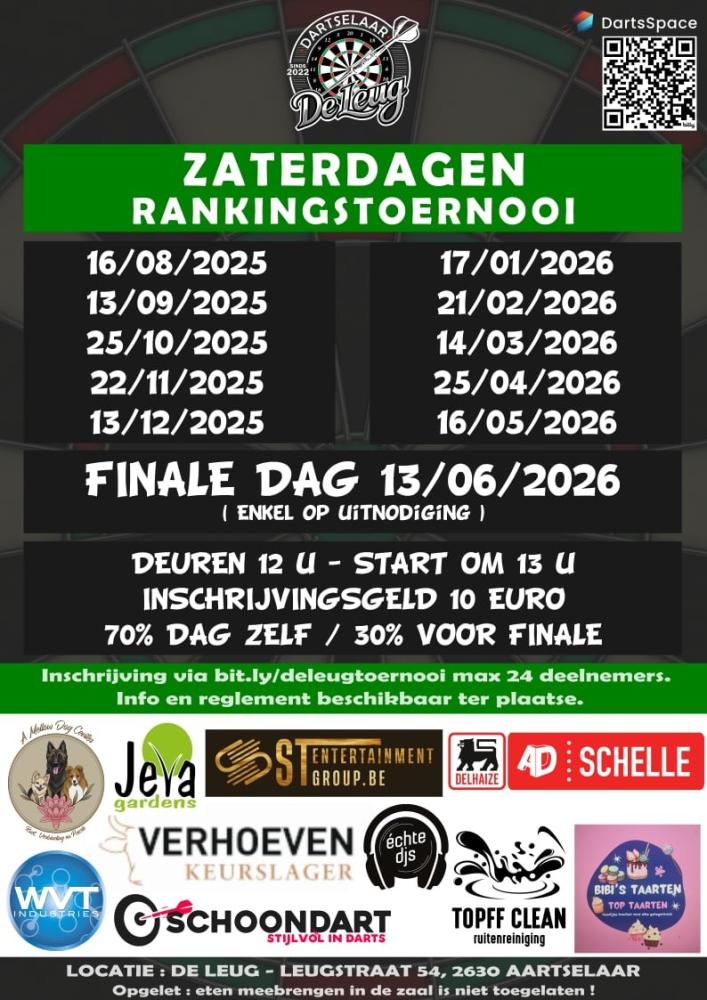 Zaterdag rankingtoernooi