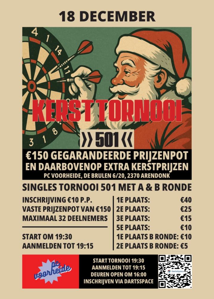 Kersttornooi >>501<< (€150 gegarandeerde prijzenpot + Extra Kerstpijzen)