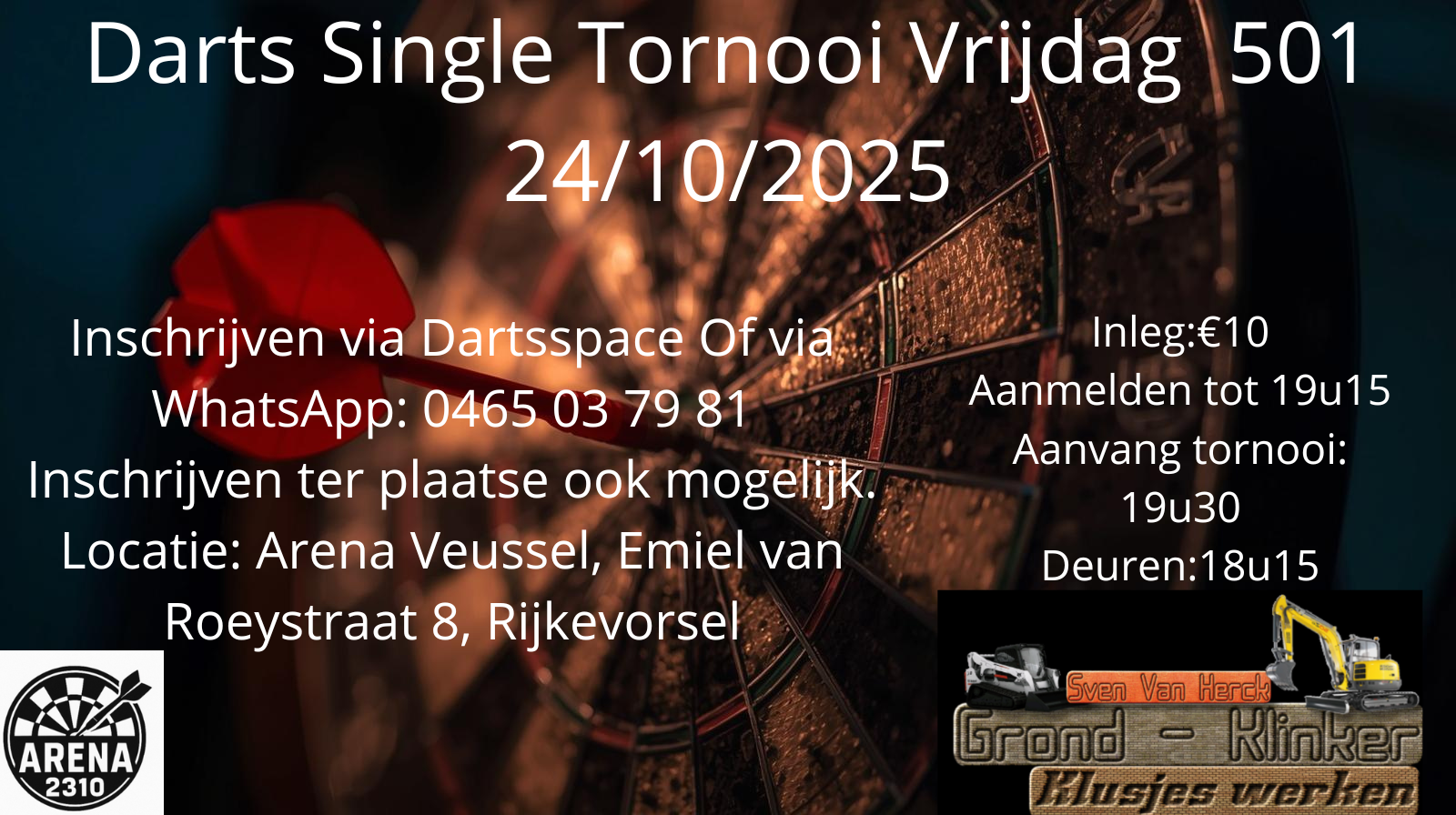 Single Tornooi 501 Vrijdag 24/10/2025