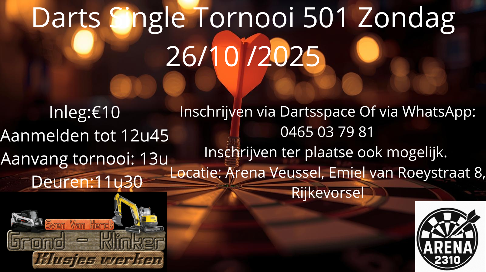 Single Tornooi 501 Zondag 26/10/2025