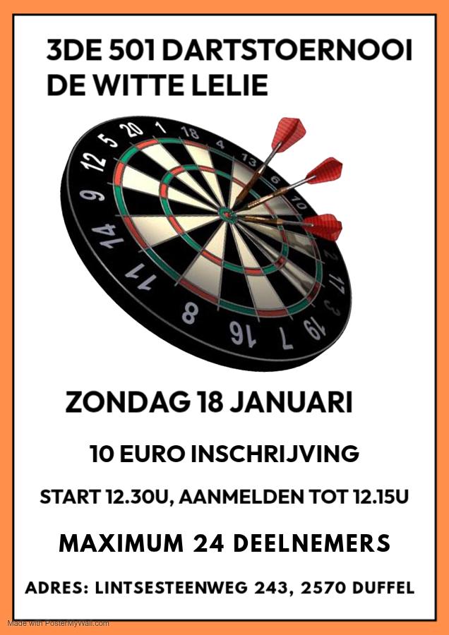 3DE 501 DARTSTOERNOOI DE WITTE LELIE