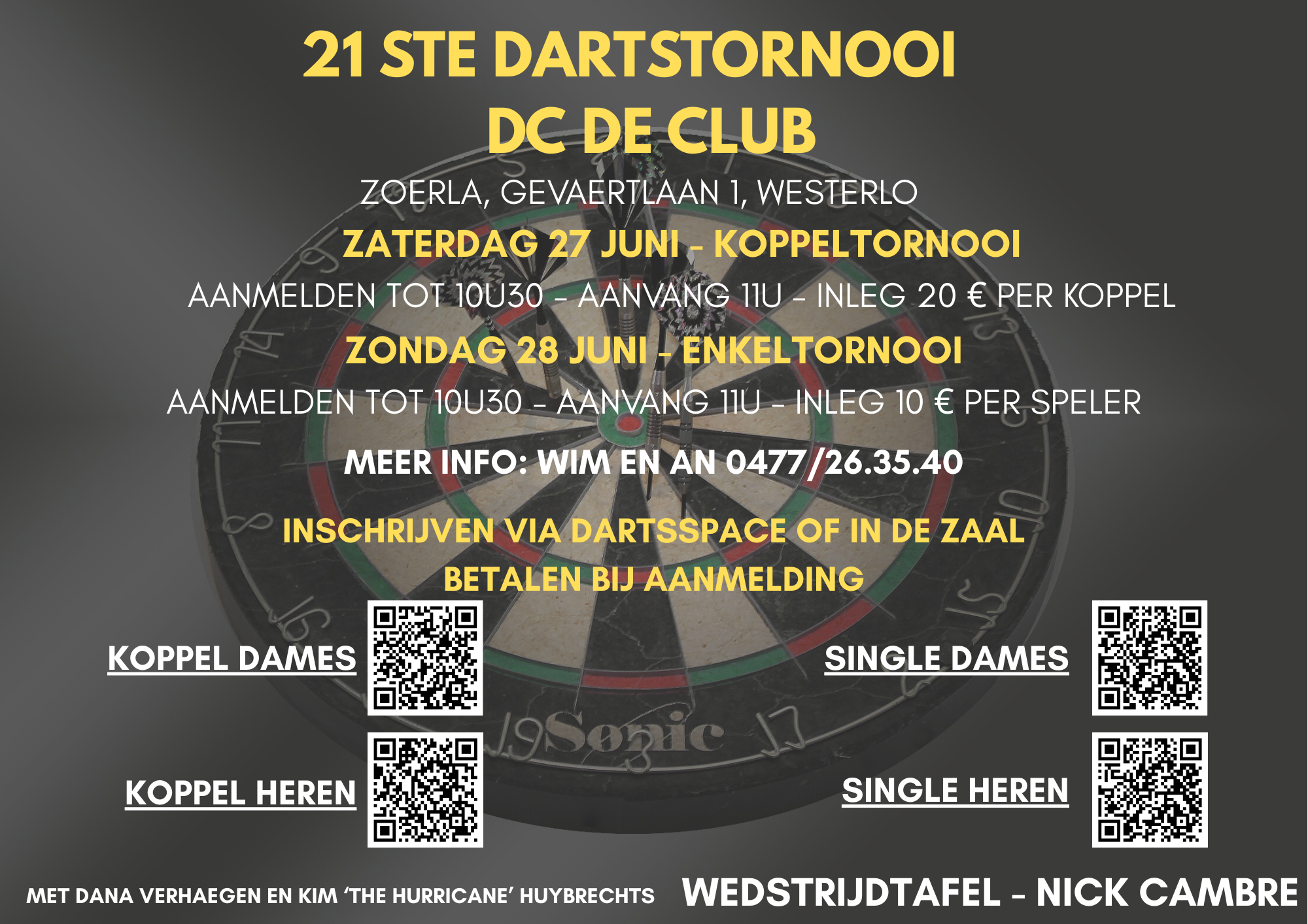 21ste dartstornooi DC De Club (single)