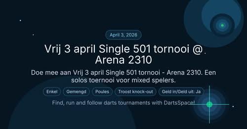 Vrij 3 april Single 501 tornooi money in money out