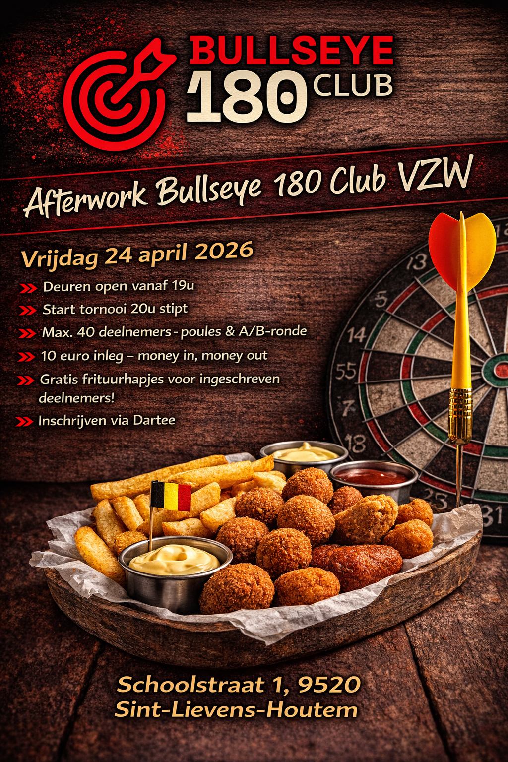 Aftework dartstornooi - Bullseye 180 Club VZW