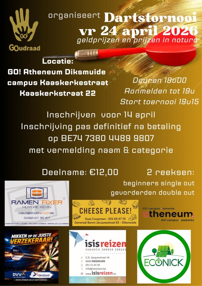 Dartstornooi GOudraad Diksmuide