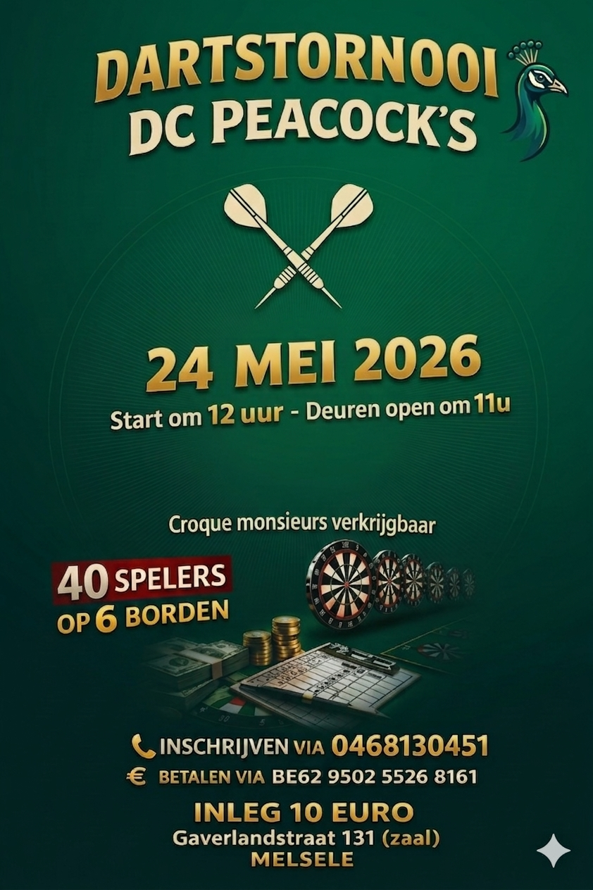 Dartstornooi DC Peacock's