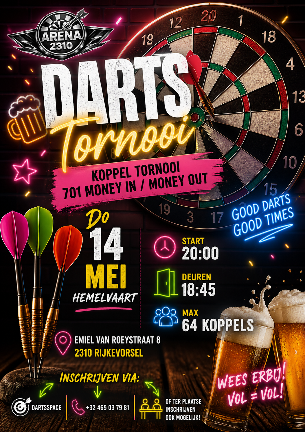 Do 14 mei hemelvaart koppel tornooi 701 money in money out