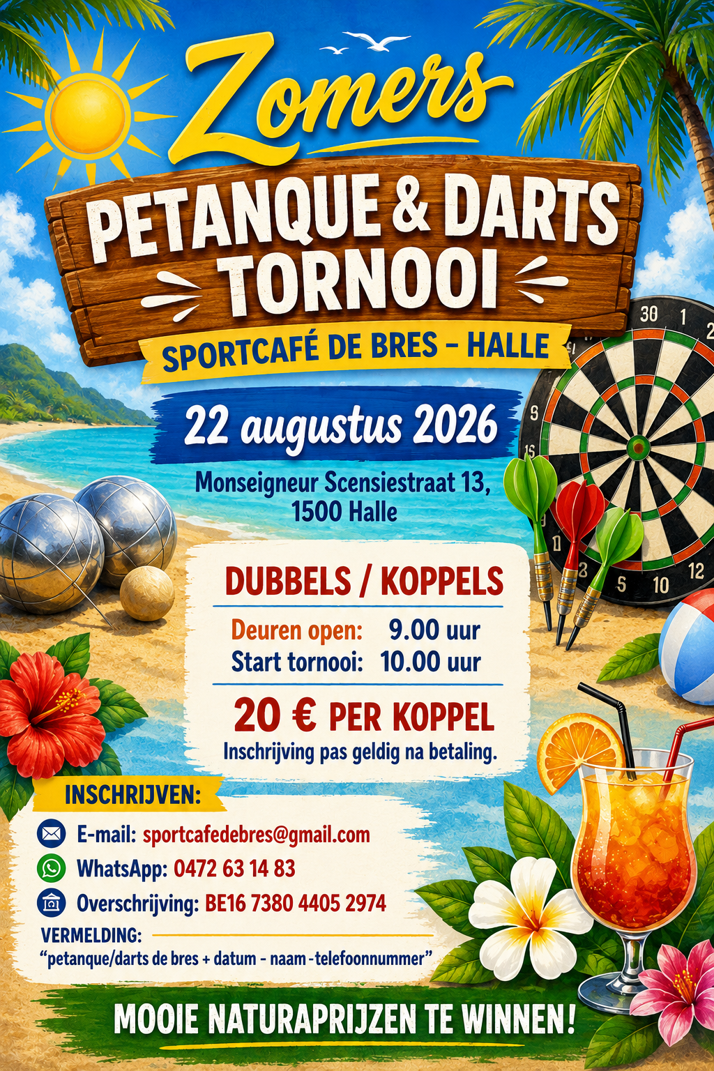 petanque/darts tornooi sportcafe de bres