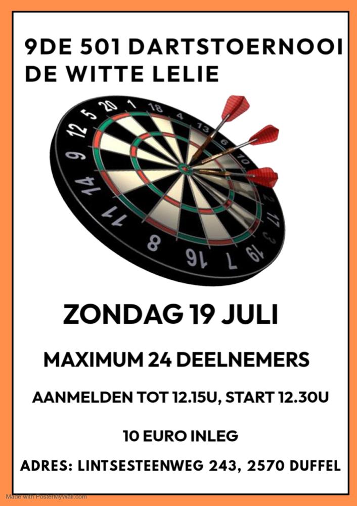 9DE 501 DARTSTOERNOOI DE WITTE LELIE