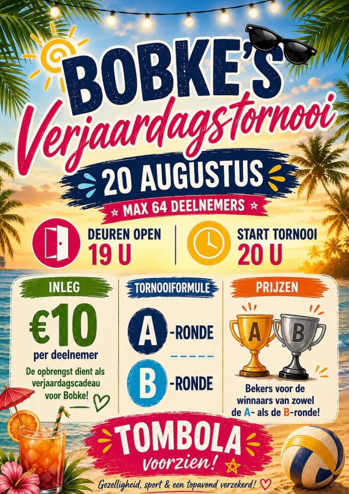 Bob'kes Verjaardagstornooi - BULLSEYE 180 CLUB VZW