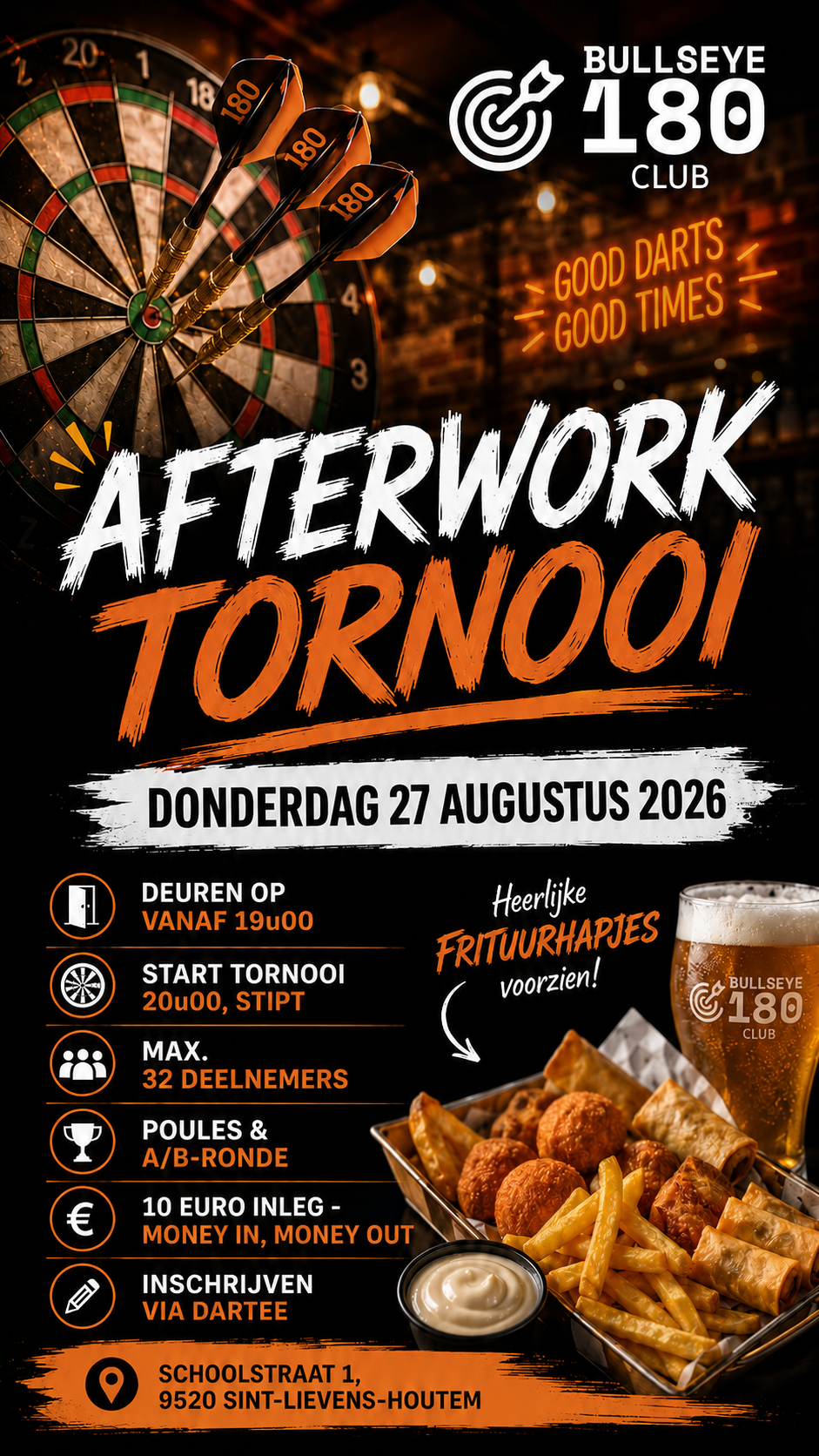 Afterwork tornooi - BULLSEYE 180 CLUB VZW