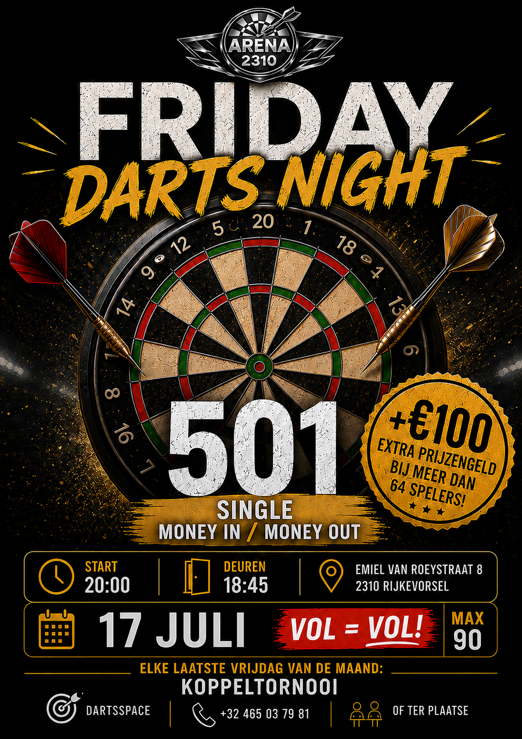 17 juli single tornooi 501 money in money out0
