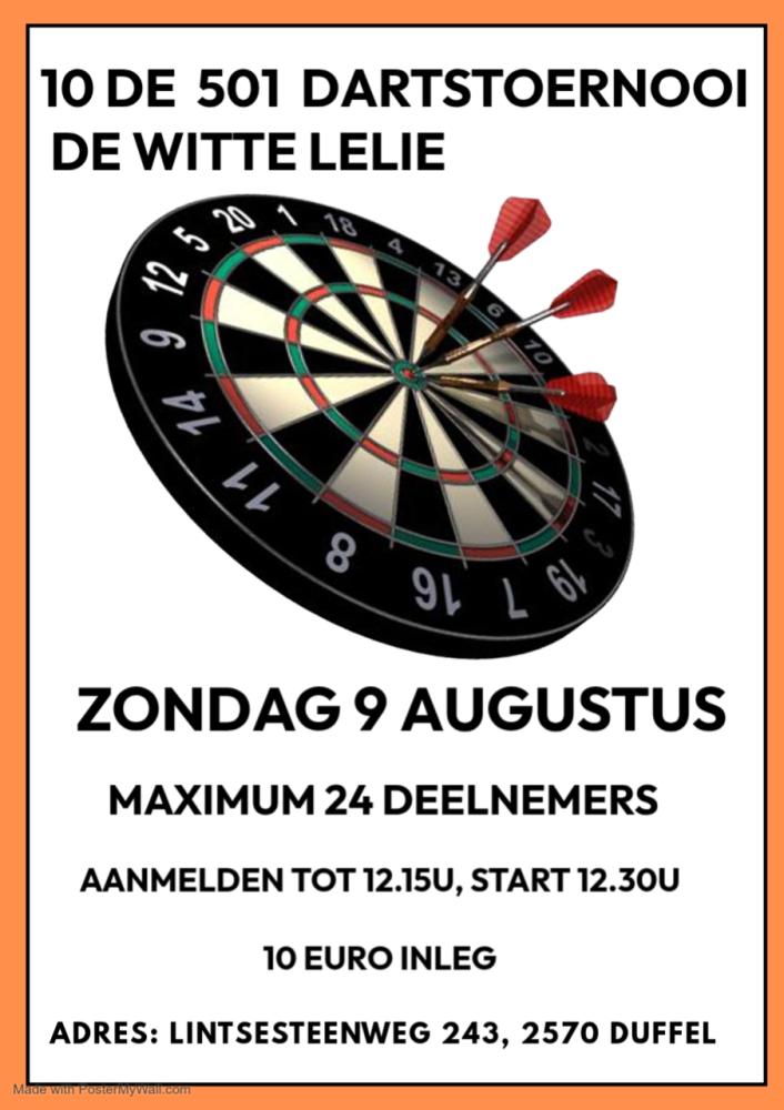 10DE 501 DARTSTOERNOOI DE WITTE LELIE