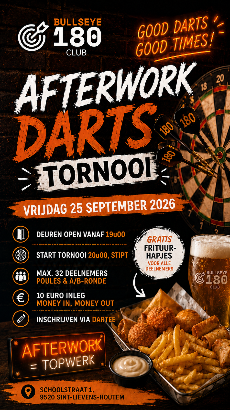 Afterwork dartstornooi - BULLSEYE 180 CLUB VZW