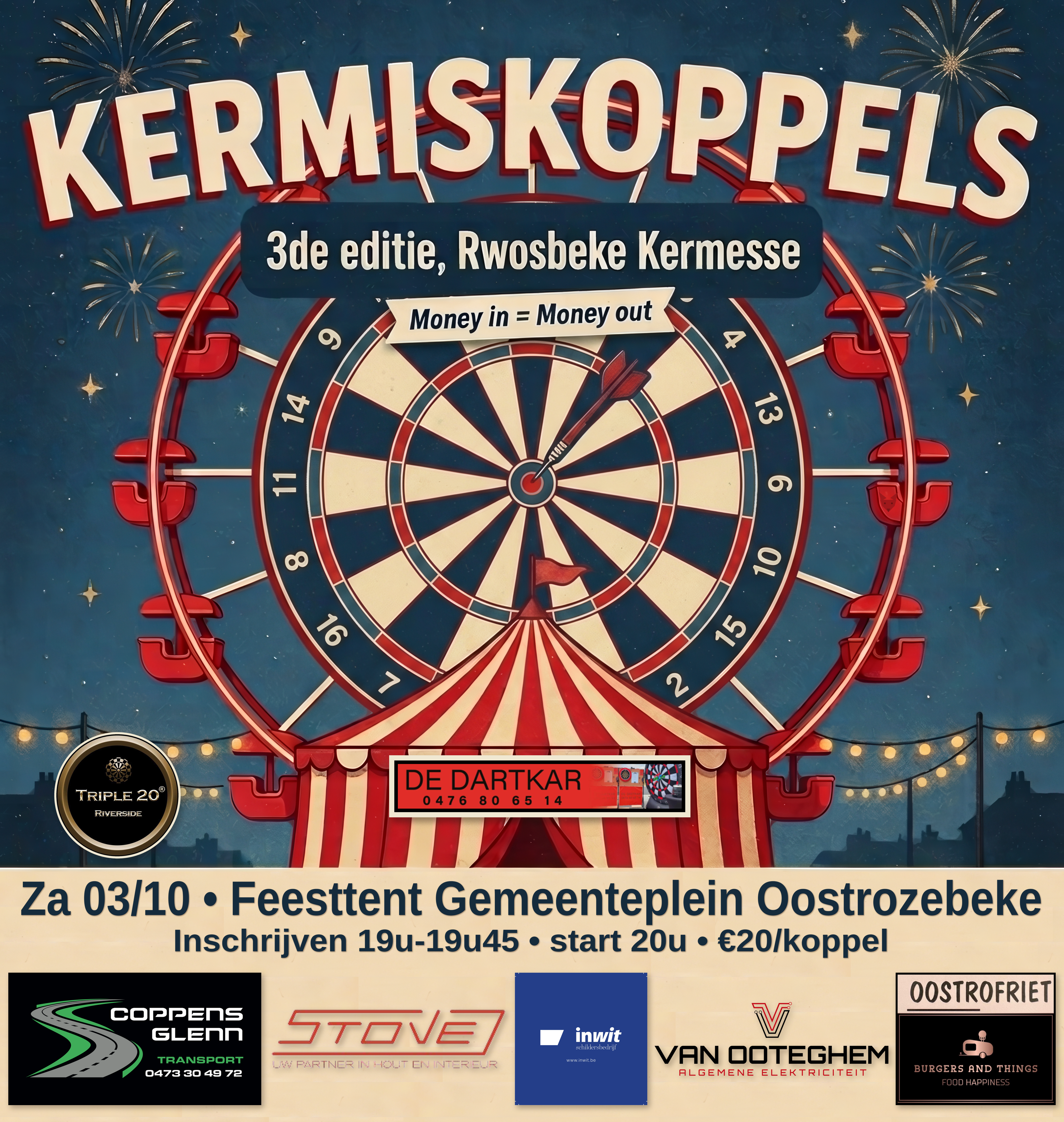 KOPPELTORNOOI Kermiskoppels, 3de editie Rwosbeke Kermesse door T20 Riverside Or.
