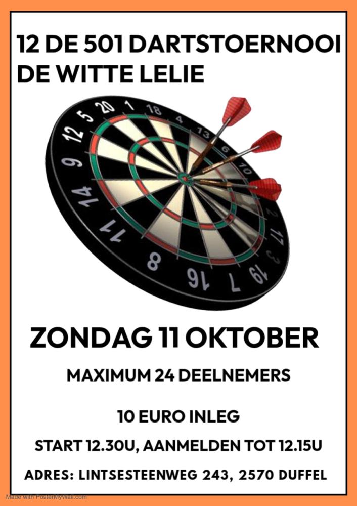12 DE 501 DARTSTOERNOOI DE WITTE LELIE