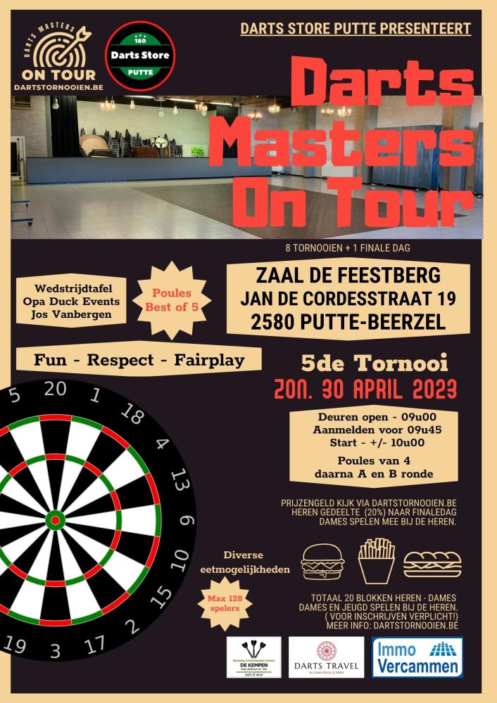 Darts Masters On Tour - Tornooi 5 van 8 - Zaal De Feestberg