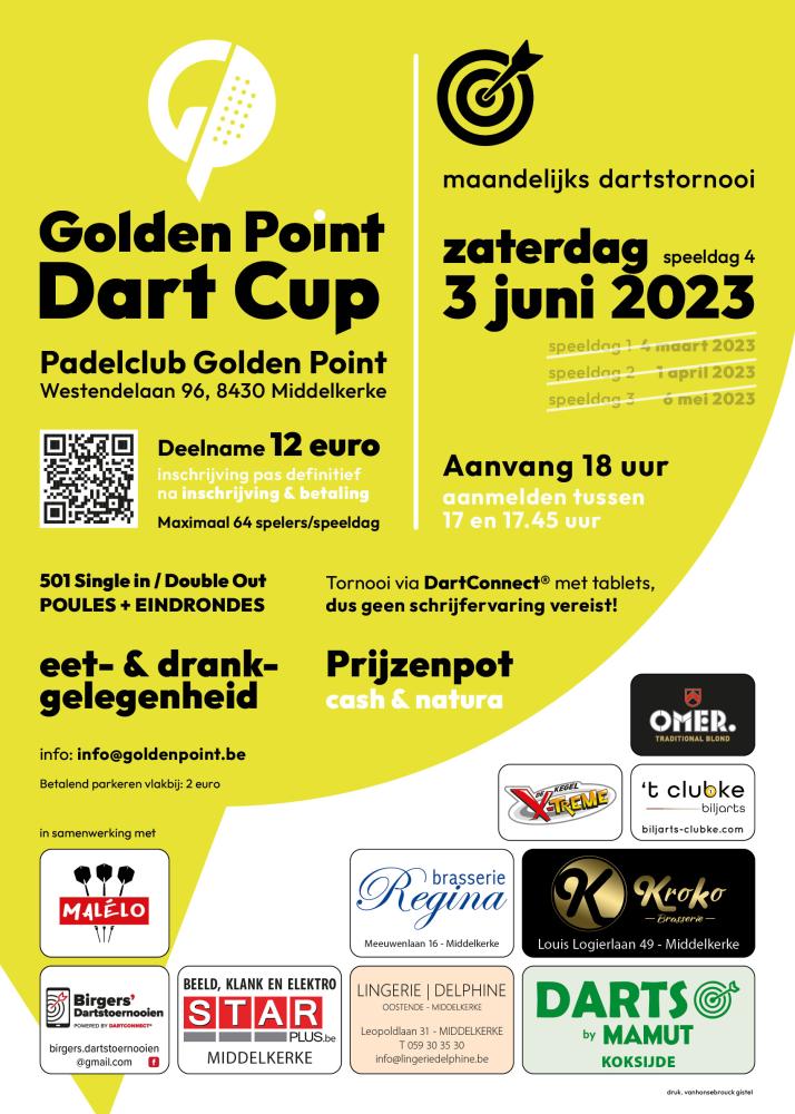 Golden Point Dart Cup Speeldag Dartstornooien Be