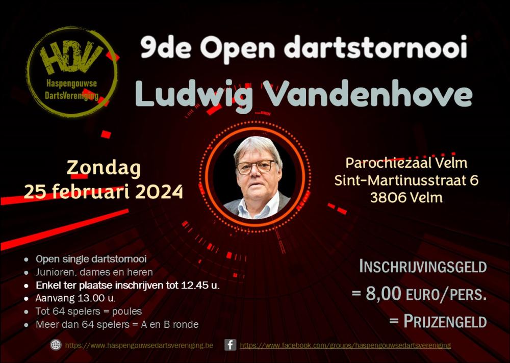 HDV 9de Open Dartstornooi Ludwig Vandenhove