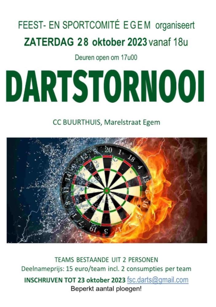 6e DARTSTORNOOI Duo met A + B ronde