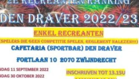 2é RECREANTEN RANKING DEN DRAVER 2022/23