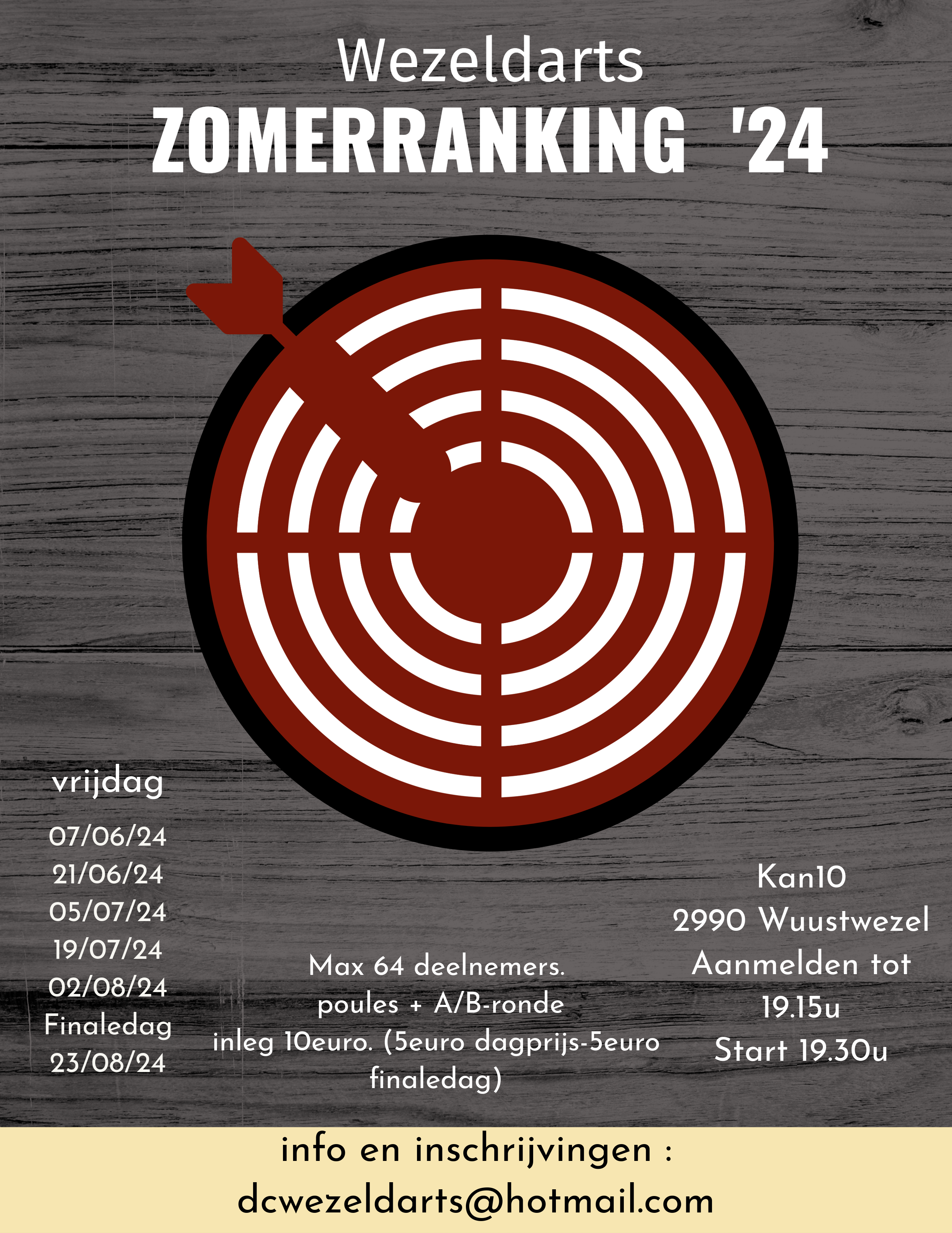Zomer ranking DC Wezeldarts